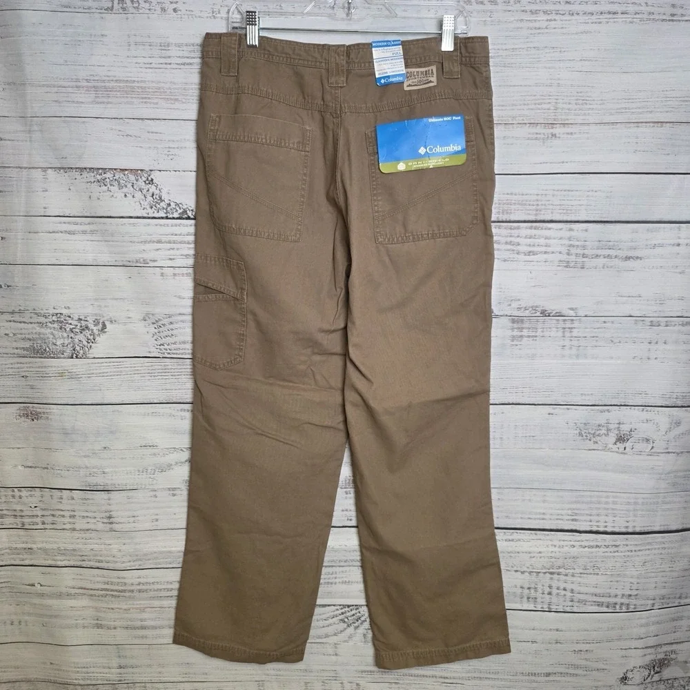 New Columbia Pant Men 33x30 Ultimate ROC Brown Chino‎ Khaki Outdoor Omni Shield